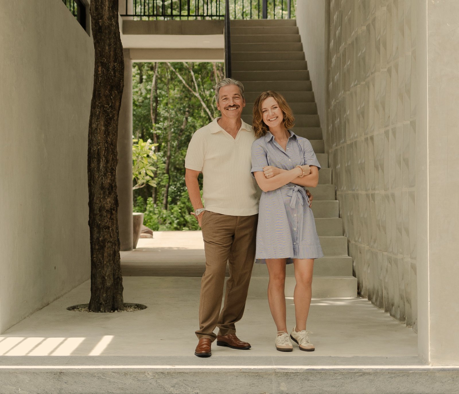 Gregor Jeffrey and Michaela Jeffrey at the villa on the Riviera Maya.